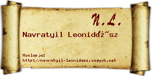 Navratyil Leonidász névjegykártya